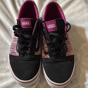Vans Kids  Black and Purple Zebra Sneakers